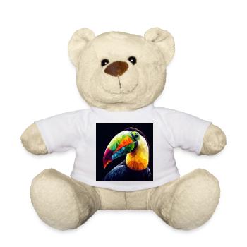 Toucan Colorful Polygon Art - Teddy Bear - white - Front