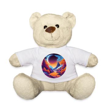 Landscape, Moon, Mountains, Trees - Teddy Bear - white - Front