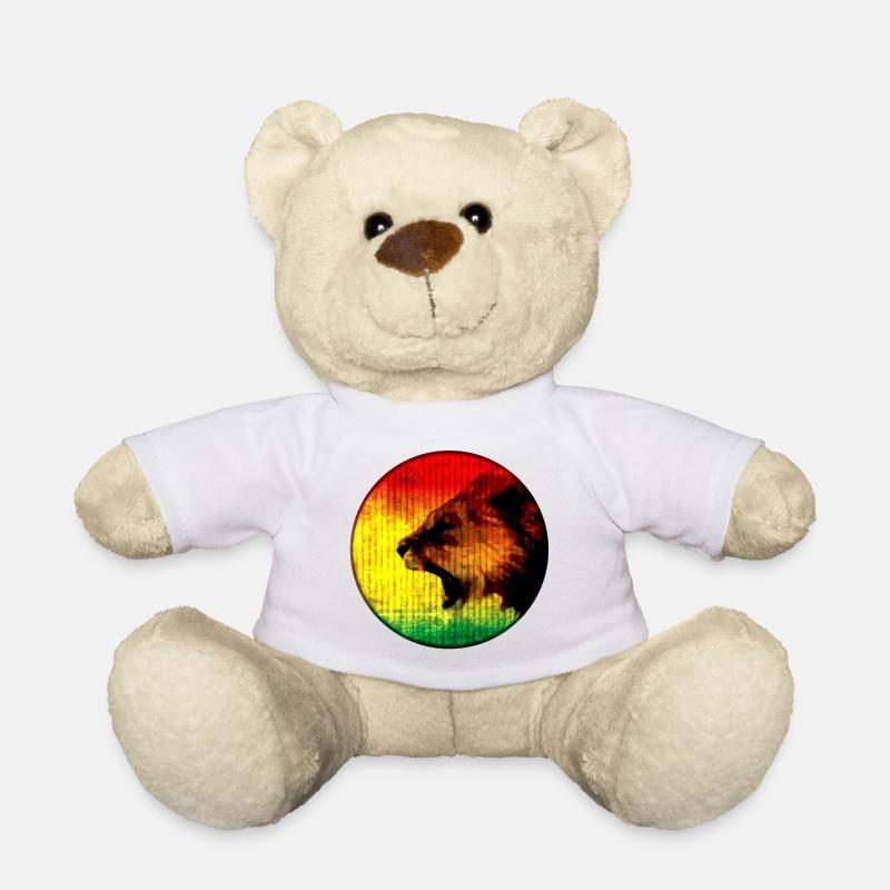 Lion d’Afrique aux couleurs rasta - Nounours - blanc