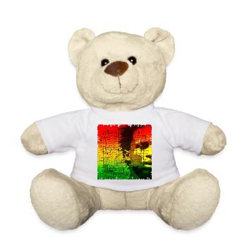Abstrakes Digitales Reggaeporträt - Teddy - Weiß - Vorne