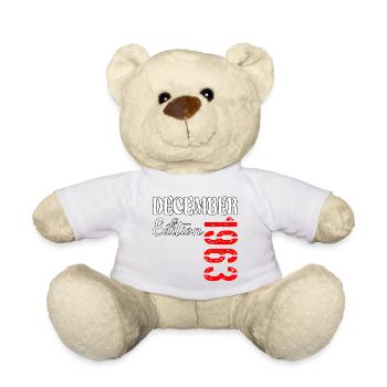 63 Jahre alt – 63. Geburtstag Dezember 1963 - Teddy - Weiß - Vorne