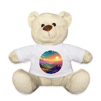 Landschaft farbenfroh episch Sonnenuntergang Comic - Teddy - Weiß - Vorne