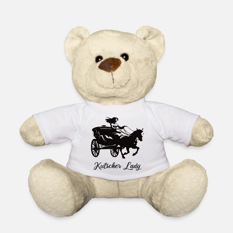 Kutscher Lady - Reiterin mit Pferdekutsche - Teddy - Weiß