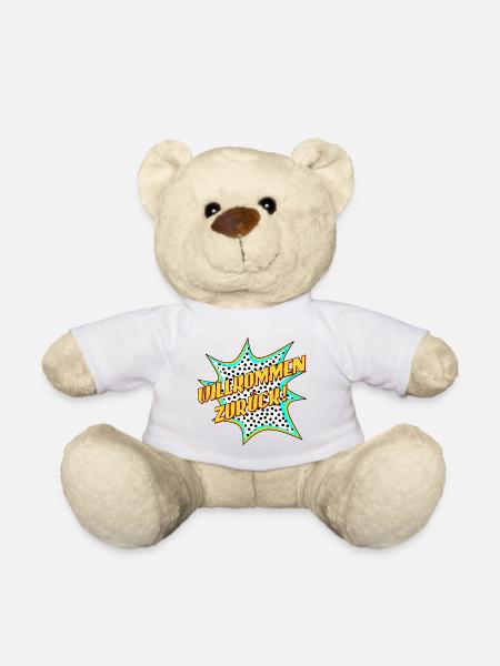 SCHRIFTZUG WILLKOMMEN ZURÜCK - POPART STYLE - Teddy - Weiß