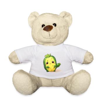 Tanzendes Kawaii Kaktus Gurken Männchen - Teddy - Weiß - Vorne