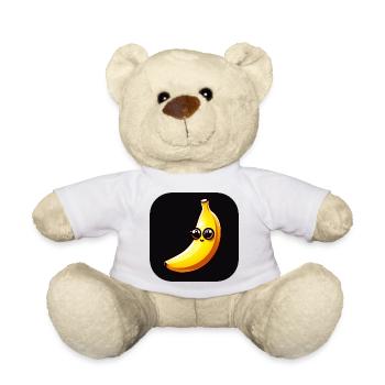 Banana with face and big eyes - Teddy Bear - white - Front