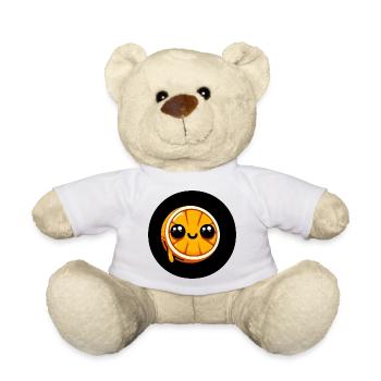 Comic Orange with Eyes - Teddy Bear - white - Front