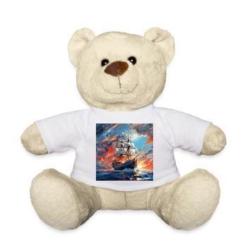 Historisches Segelboot bei Sonnenuntergang - Teddy - Weiß - Vorne