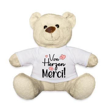 DANKESCHÖN VON HERZEN - Französisch - Teddy - Weiß - Vorne