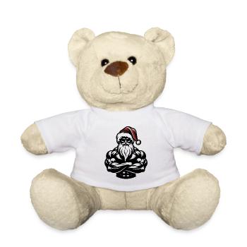 Muskulöser Weihnachtsmann - Fitmas Geschenk - Teddy - Weiß - Vorne