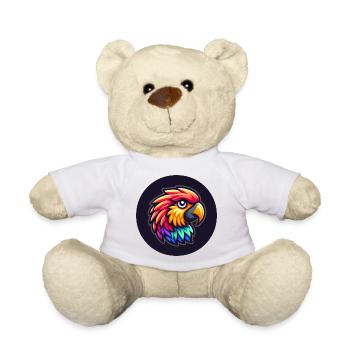 Papagei Ara Kopf bunt Cartoon Comic - Teddy - Weiß - Vorne