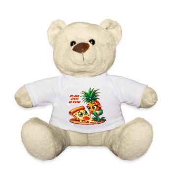 Niemand muss das wissen! Pizza Hawaii Print - Teddy - Weiß - Vorne