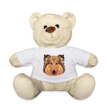 hunde tees mädchen, langhaar collie - Teddy - Weiß - Vorne
