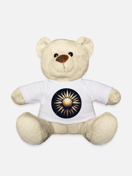 Goldene Sonne mit Strahlen Galaxie - Teddy - Weiß