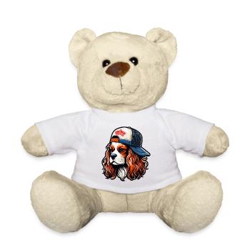Cavalier King Charles Dog with a Cap - Teddy Bear - white - Front
