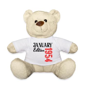 73. Geburtstag – Geboren im Januar 1954 - Teddy - Weiß - Vorne