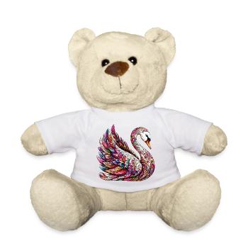 Cygne décoré de Mandalas - Nounours - blanc - Devant
