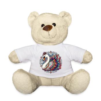 Schwan mit Mandalas verziert - Teddy - Weiß - Vorne