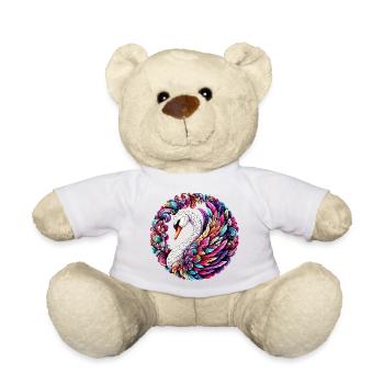 Schwan mit Mandalas verziert - Teddy - Weiß - Vorne