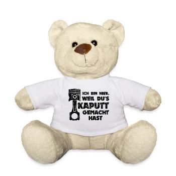 Workaholic Statement Job Arbeiter Mechaniker - Teddy - Weiß - Vorne