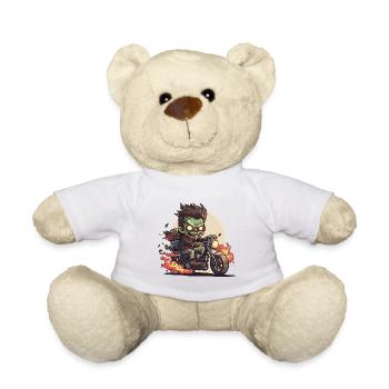 Motard zombie fumé - Nounours - blanc - Devant
