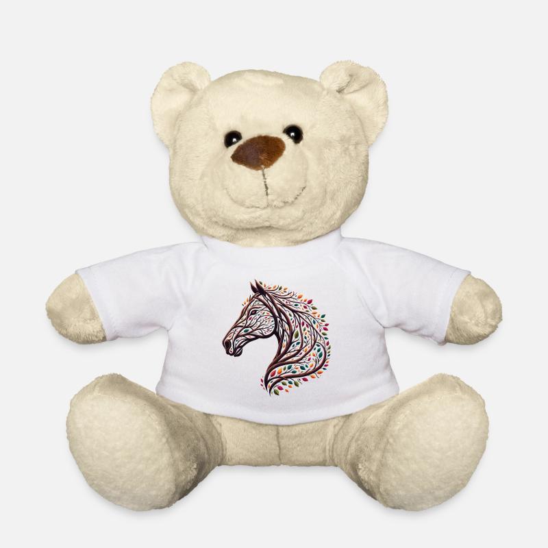 Naturgeflecht Pferd aus Ästen und Blättern - Teddy - Weiß