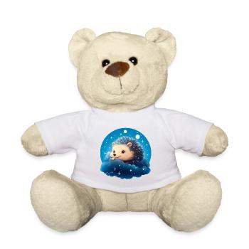 Cute hedgehog at night - Teddy Bear - white - Front