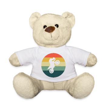 Men's Freestyle Motocross Dirt Biker Dirt Bike - Teddy Bear - white - Front