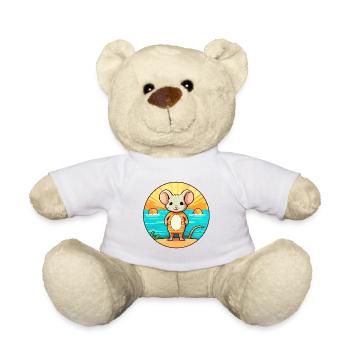 Mouse Watercolor Cartoon Kawaii Clipart Animal - Teddy Bear - white - Front