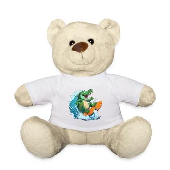 Croco sur la plage - Nounours - blanc - Devant