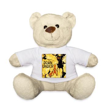 Earth Layer Art Print with Scratch Marks Australia - Teddy Bear - white - Front