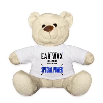 Ohrenarzt Ohren Ohrenschmalz Geschenk lustig - Teddy - Weiß - Vorne