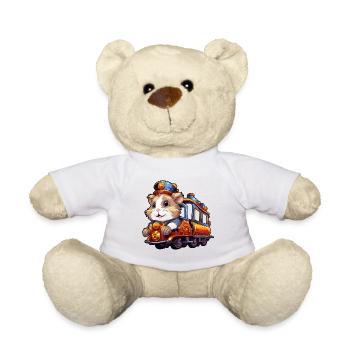 Hamster fährt Eisenbahn Goldhamster Zwerghamster - Teddy - Weiß - Vorne