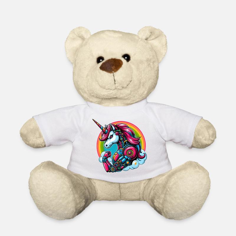 Licorne Robot Cyborg Arc-en-ciel Science-Fiction - Nounours - blanc
