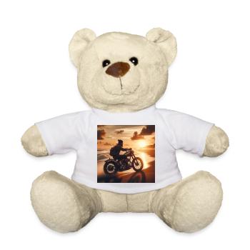 Motorcycle Old Sunset 2 - Teddy Bear - white - Front