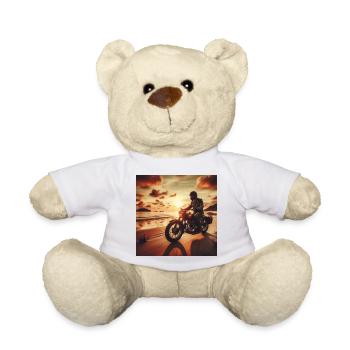 Motorcycle Old Sunset 3 - Teddy Bear - white - Front