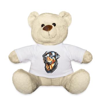 Rottweiler Portrait - Teddy Bear - white - Front