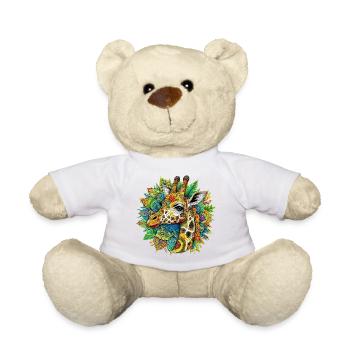 Giraffe mit Mandalas verziert - Teddy - Weiß - Vorne