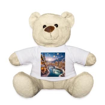 Scandinavian Christmas Village - Teddy Bear - white - Front