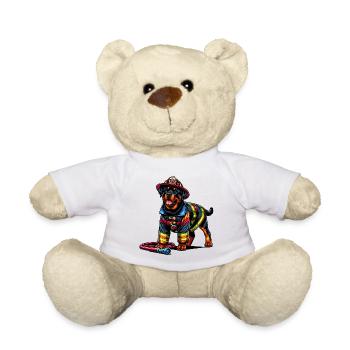 Conception du service d'incendie de Rottweiler - Nounours - blanc - Devant