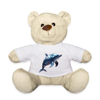 Geometric Style Dolphin - Teddy Bear - white - Front