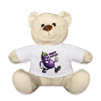 Crazy Veggies: Eggplant Power Walker Thumbs Up - Teddy Bear - white - Front