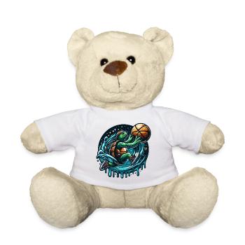 Basketball Schildkröte Dunking Geschenk - Teddy - Weiß - Vorne