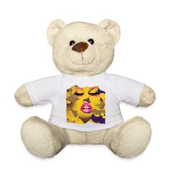Pop Art Jaune et Rose - Nounours - blanc - Devant