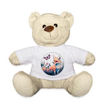 Renard avec papillon - Nounours - blanc - Devant