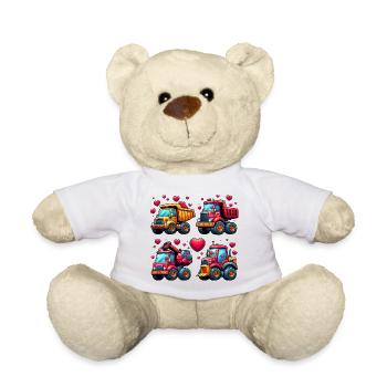 Tiny Builders' Affection - Construction T-Shirt - Teddy Bear - white - Front