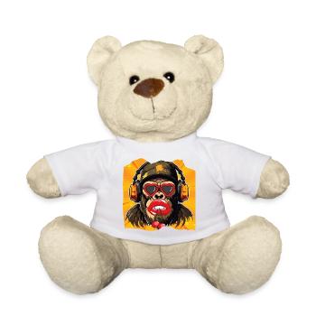 Monkey & Cherry - Teddy Bear - white - Front
