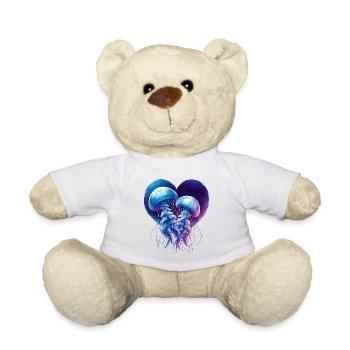 qualle herz aquarell v-day tiere liebe geschenk - Teddy - Weiß - Vorne