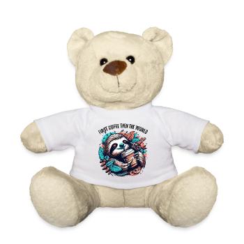 Paresseux d’abord café puis cadeau du monde - Nounours - blanc - Devant