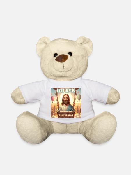 Saint Jésus en montgolfière - Nounours - blanc